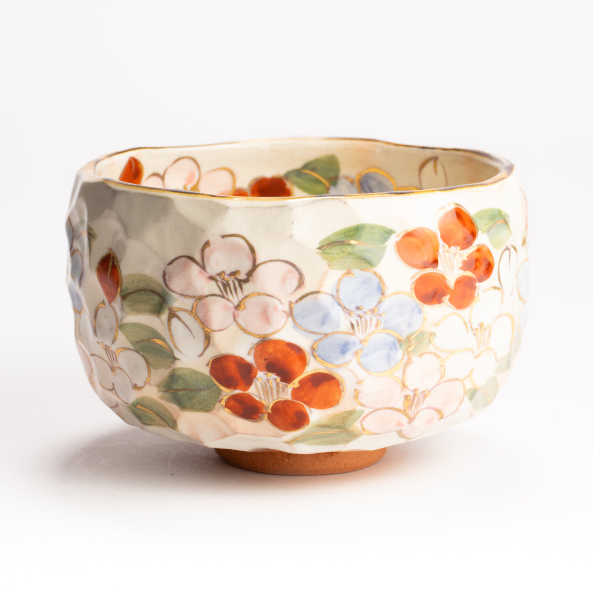 抹茶碗　色絵 椿之図　俊山窯 KOTOPOTTER