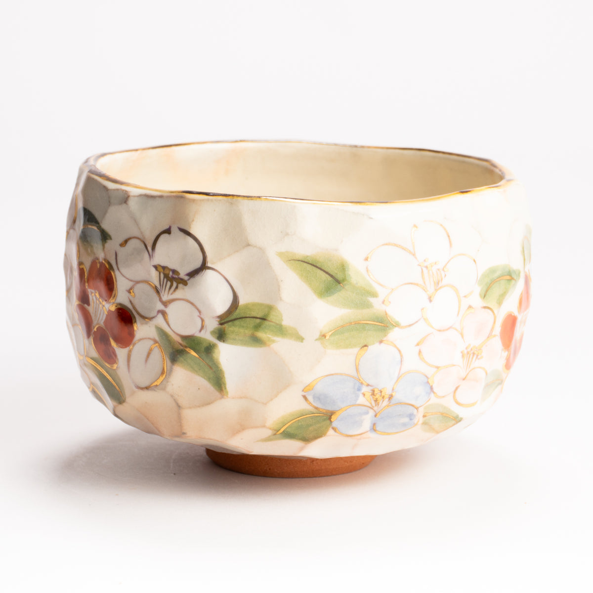 抹茶碗　色絵 椿之図　俊山窯 KOTOPOTTER