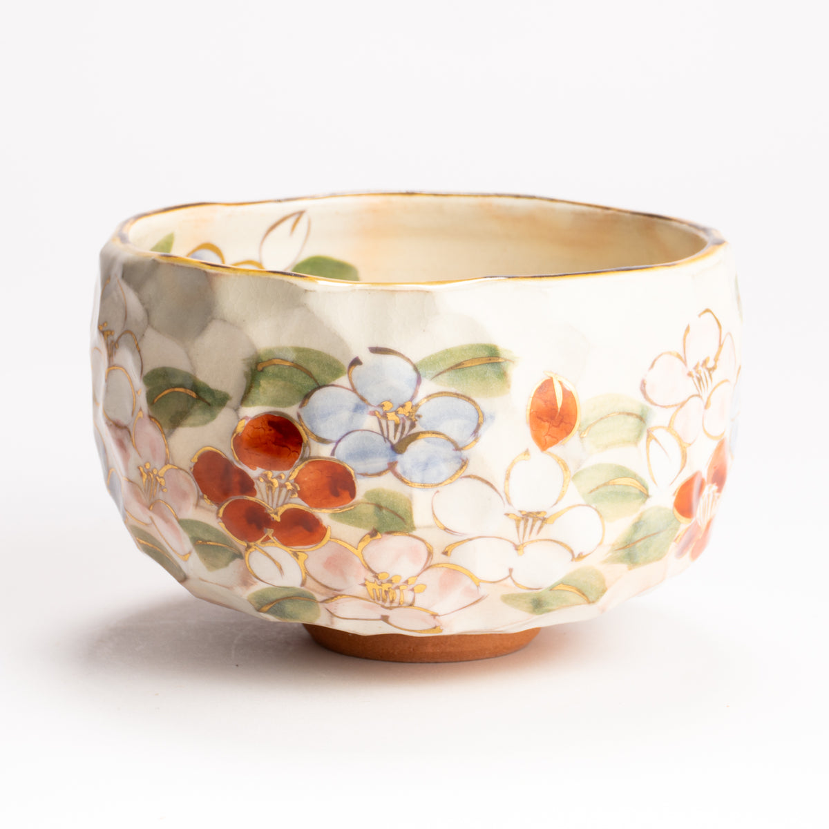 抹茶碗　色絵 椿之図　俊山窯 KOTOPOTTER