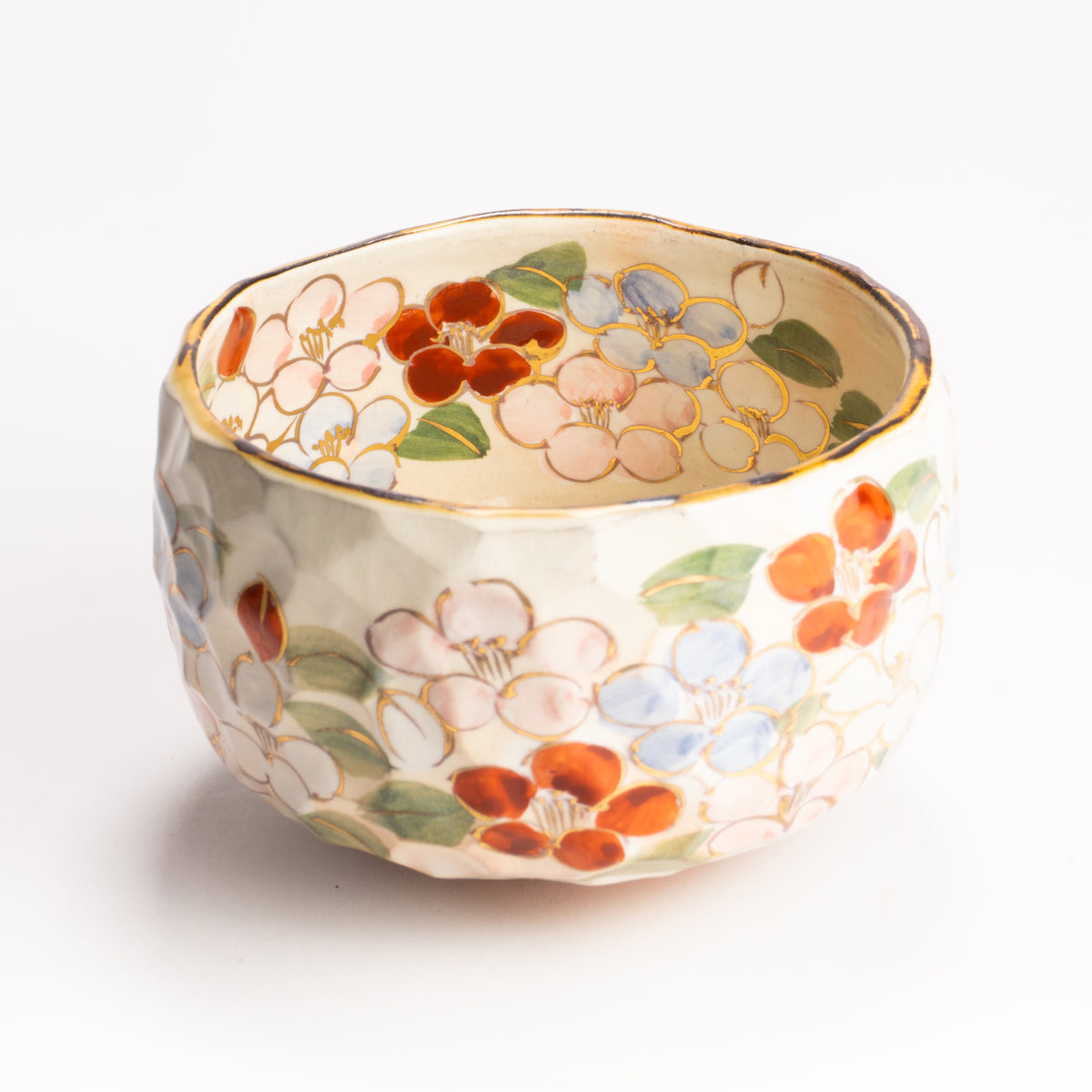 抹茶碗　色絵 椿之図　俊山窯 KOTOPOTTER
