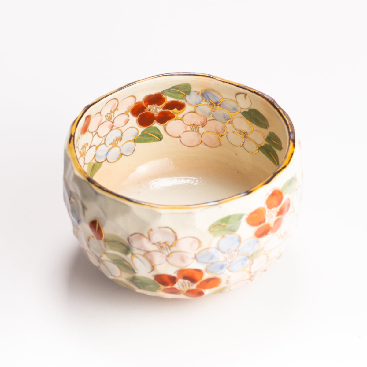 抹茶碗　色絵 椿之図　俊山窯 KOTOPOTTER