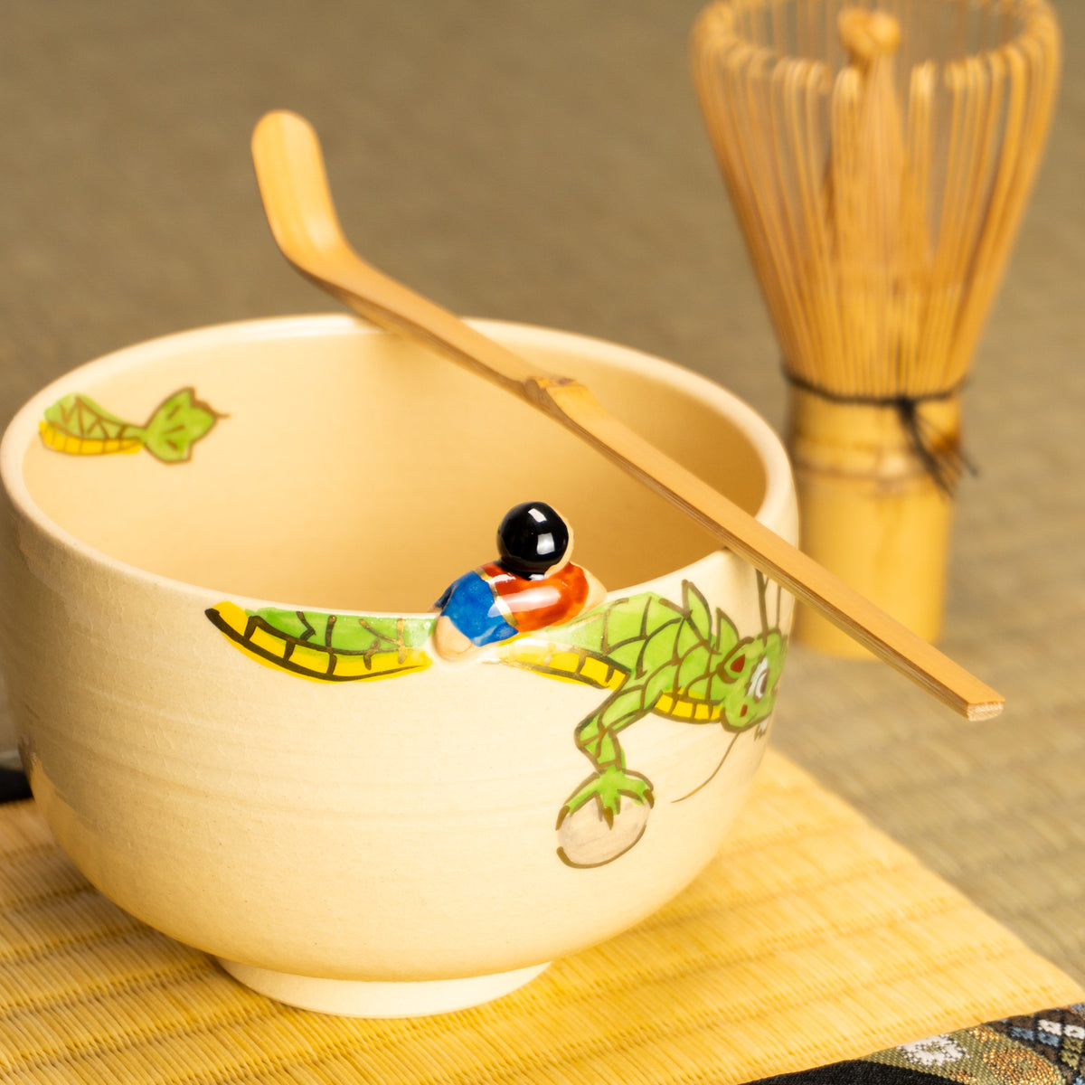 抹茶碗　龍と子　峨山 KOTOPOTTER