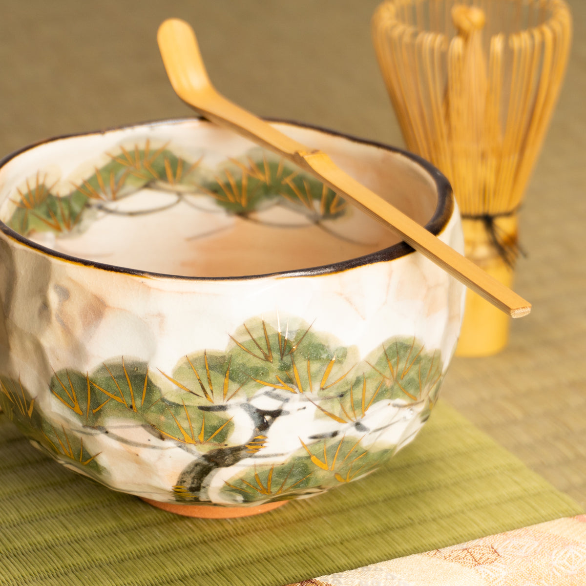 抹茶碗　雪松之図　俊山窯 KOTOPOTTER
