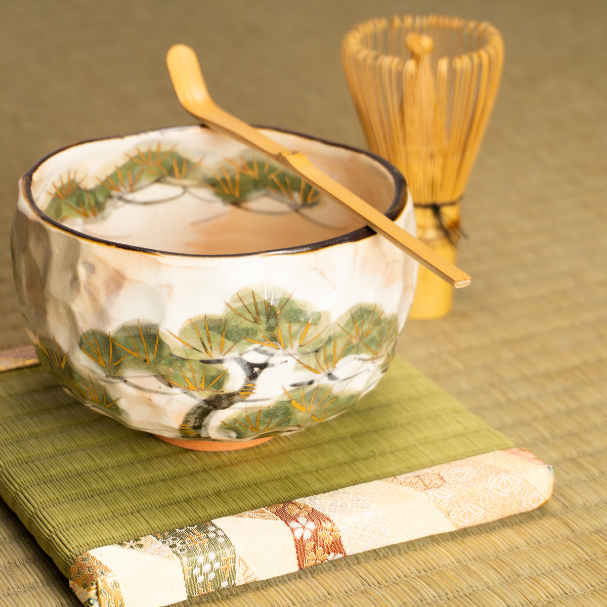 抹茶碗　雪松之図　俊山窯 KOTOPOTTER