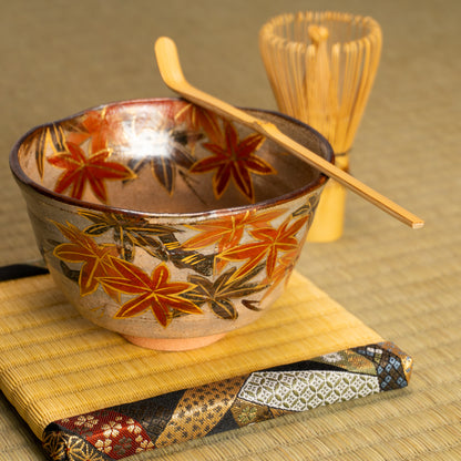 抹茶碗　黒陶紅葉　俊山窯 KOTOPOTTER