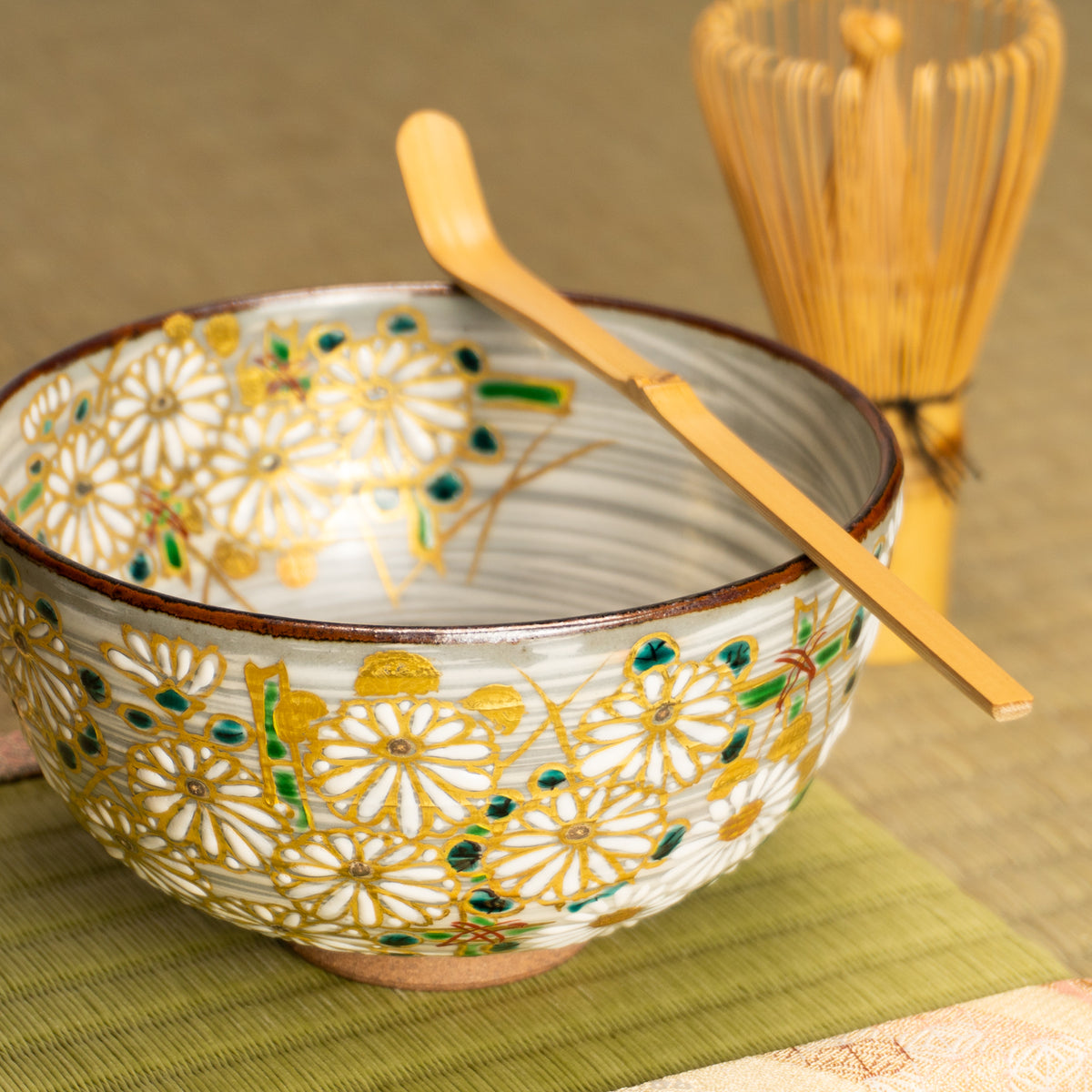 抹茶碗　菊の絵　宮川香林 KOTOPOTTER