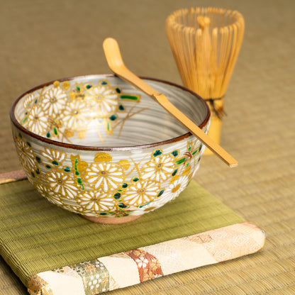 抹茶碗　菊の絵　宮川香林 KOTOPOTTER