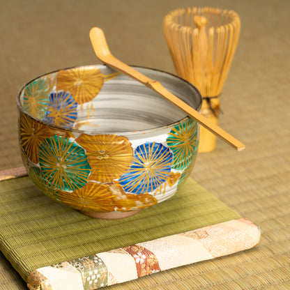 抹茶碗　唐松の絵　宮川香林 KOTOPOTTER