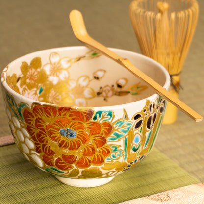 抹茶碗　四季草花の絵　宮川香林 KOTOPOTTER