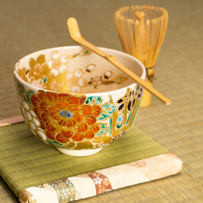 抹茶碗　四季草花の絵　宮川香林 KOTOPOTTER