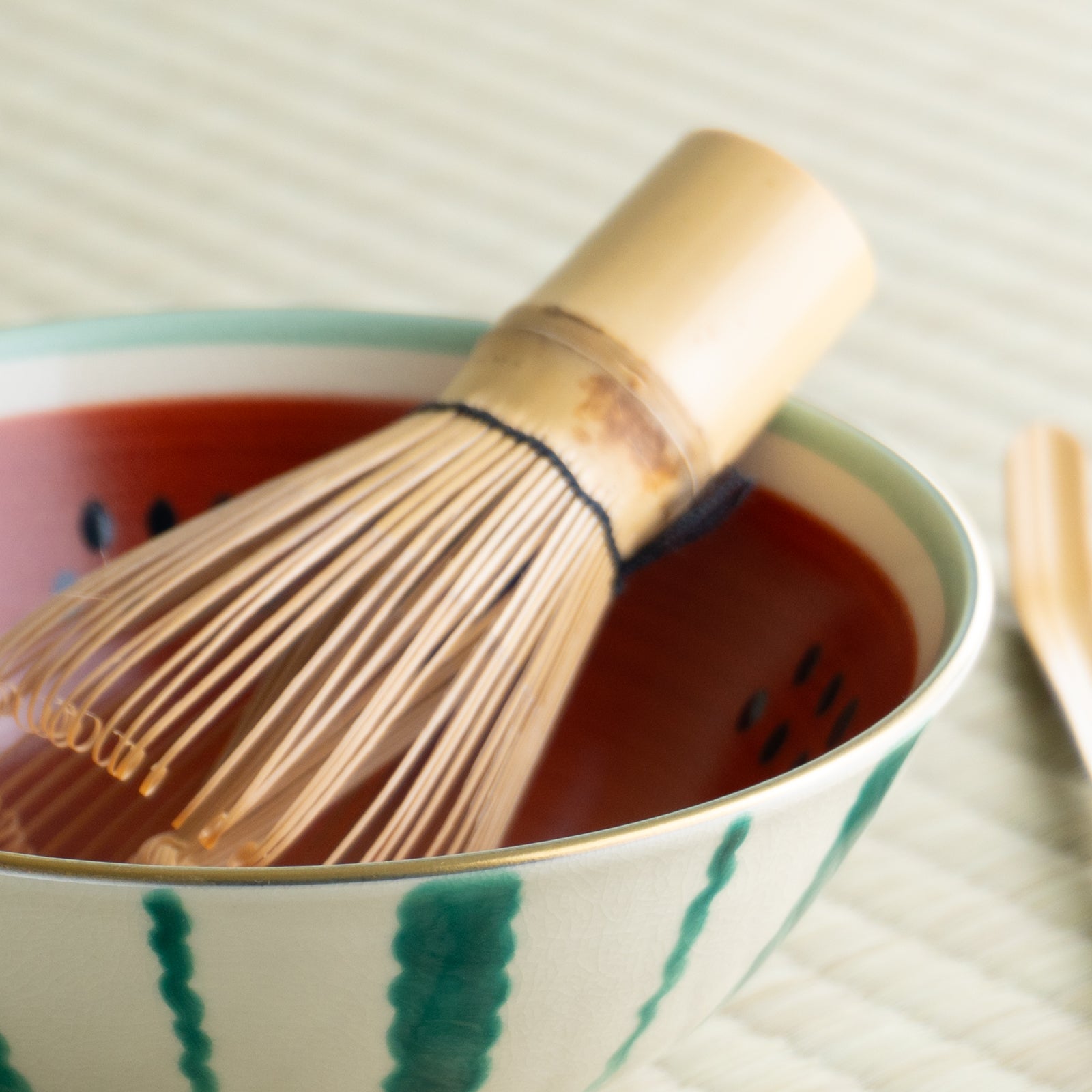 【清水焼】抹茶碗　スイカ(赤)　宝泉 KOTOPOTTER