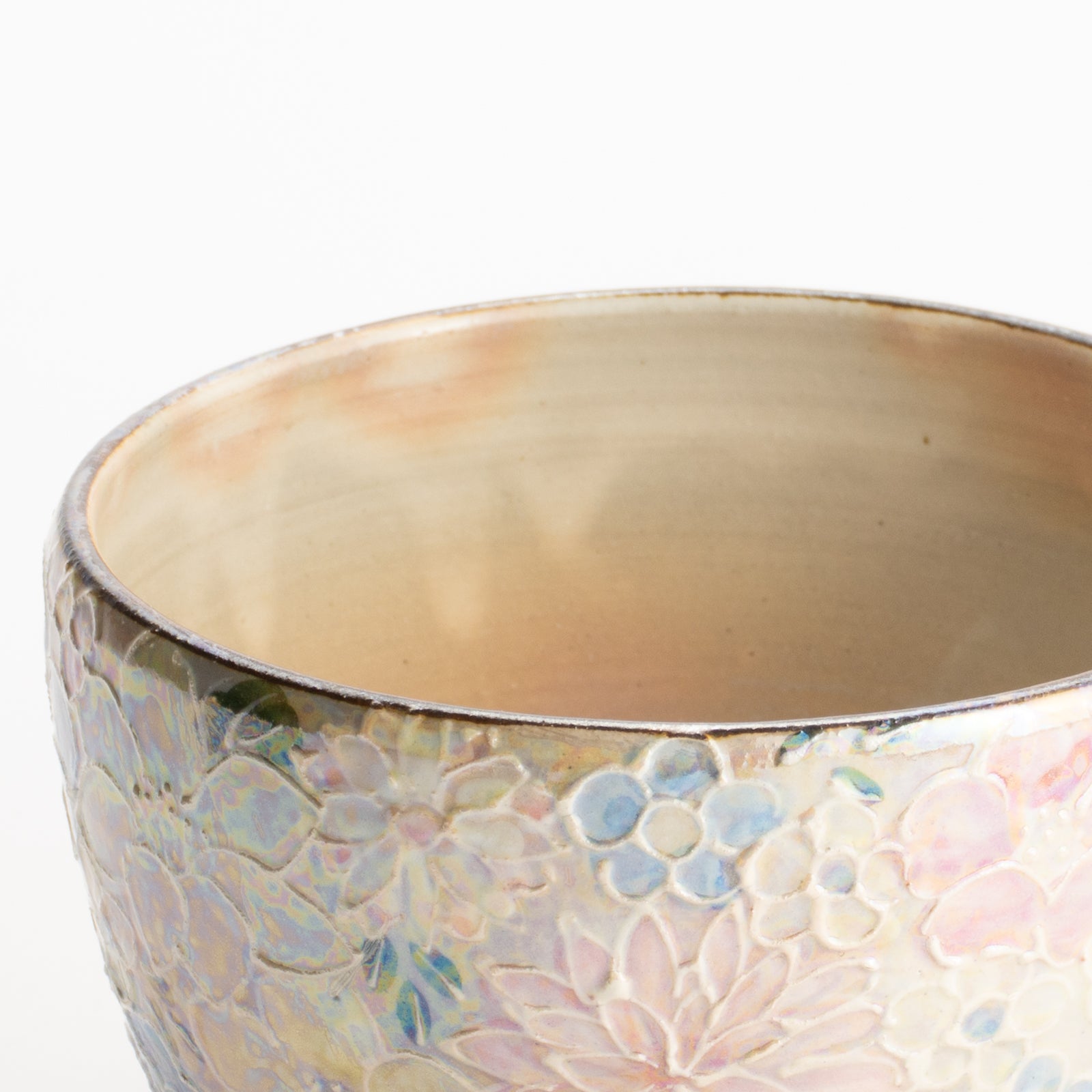 抹茶碗　ラスター彩 花詰　俊山窯 KOTOPOTTER