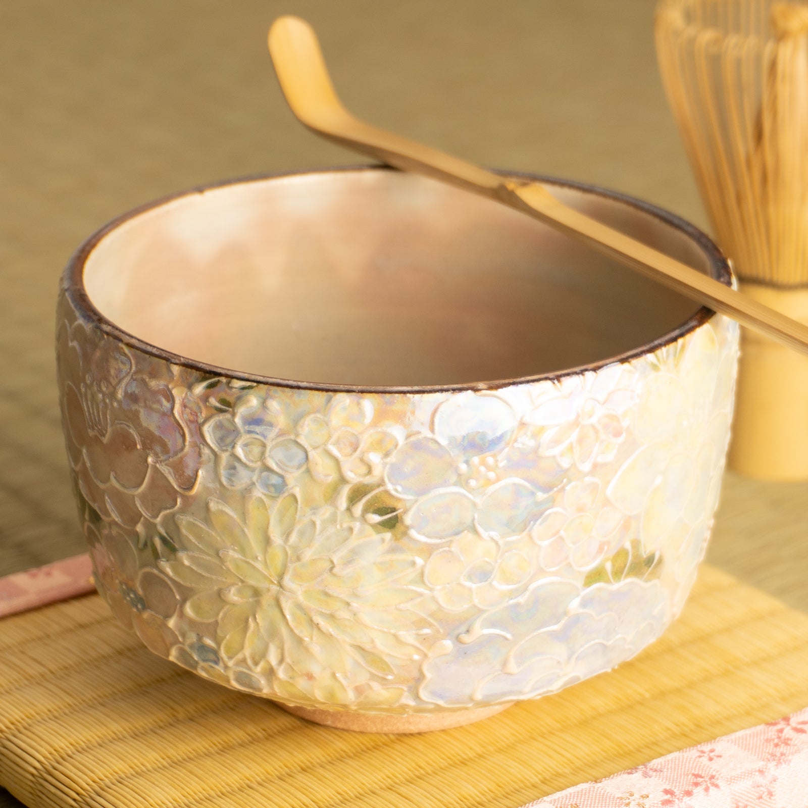 抹茶碗　ラスター彩 花詰　俊山窯 KOTOPOTTER