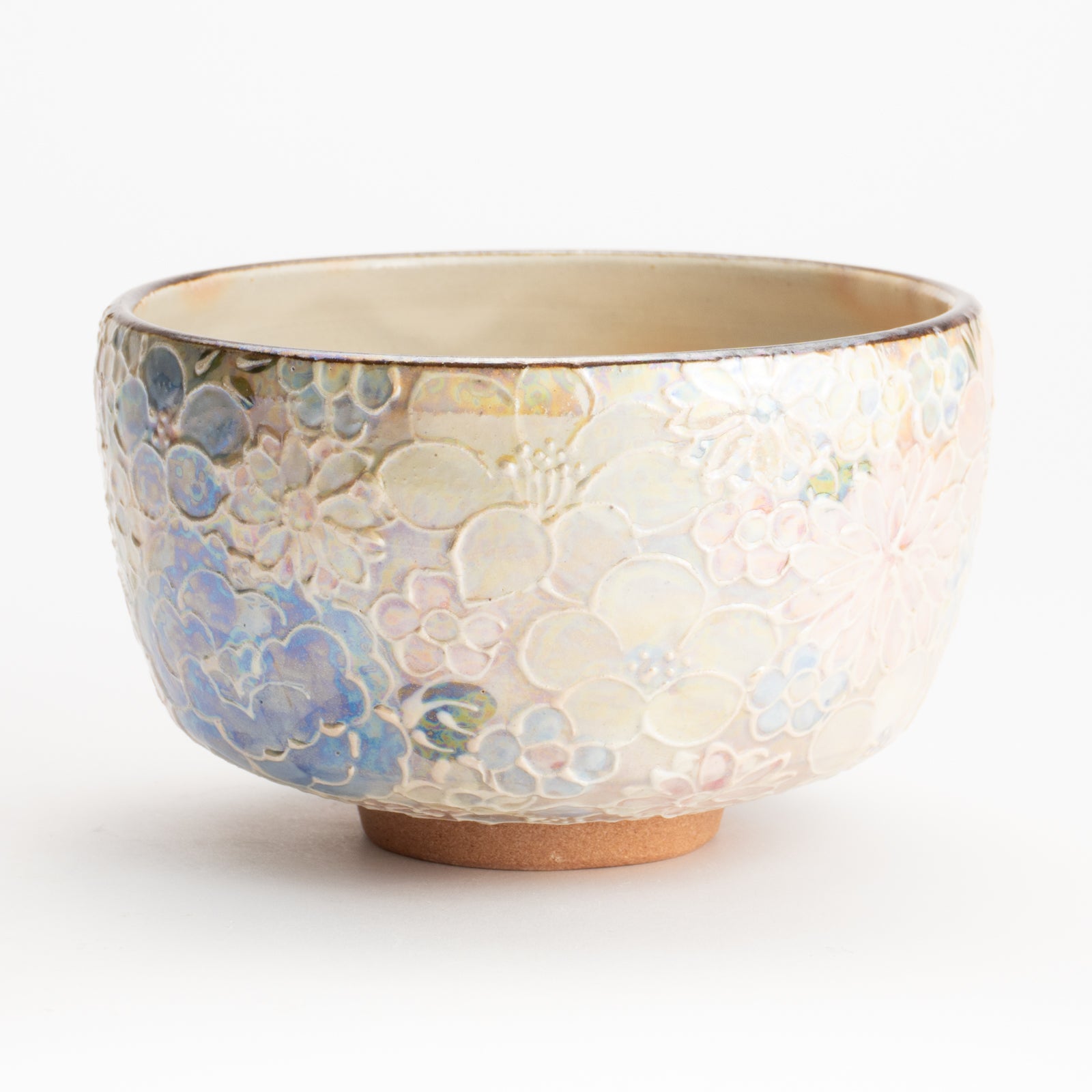 京都清水烧抹茶碗虹彩花簇C｜俊山窑｜KOTOPOTTER