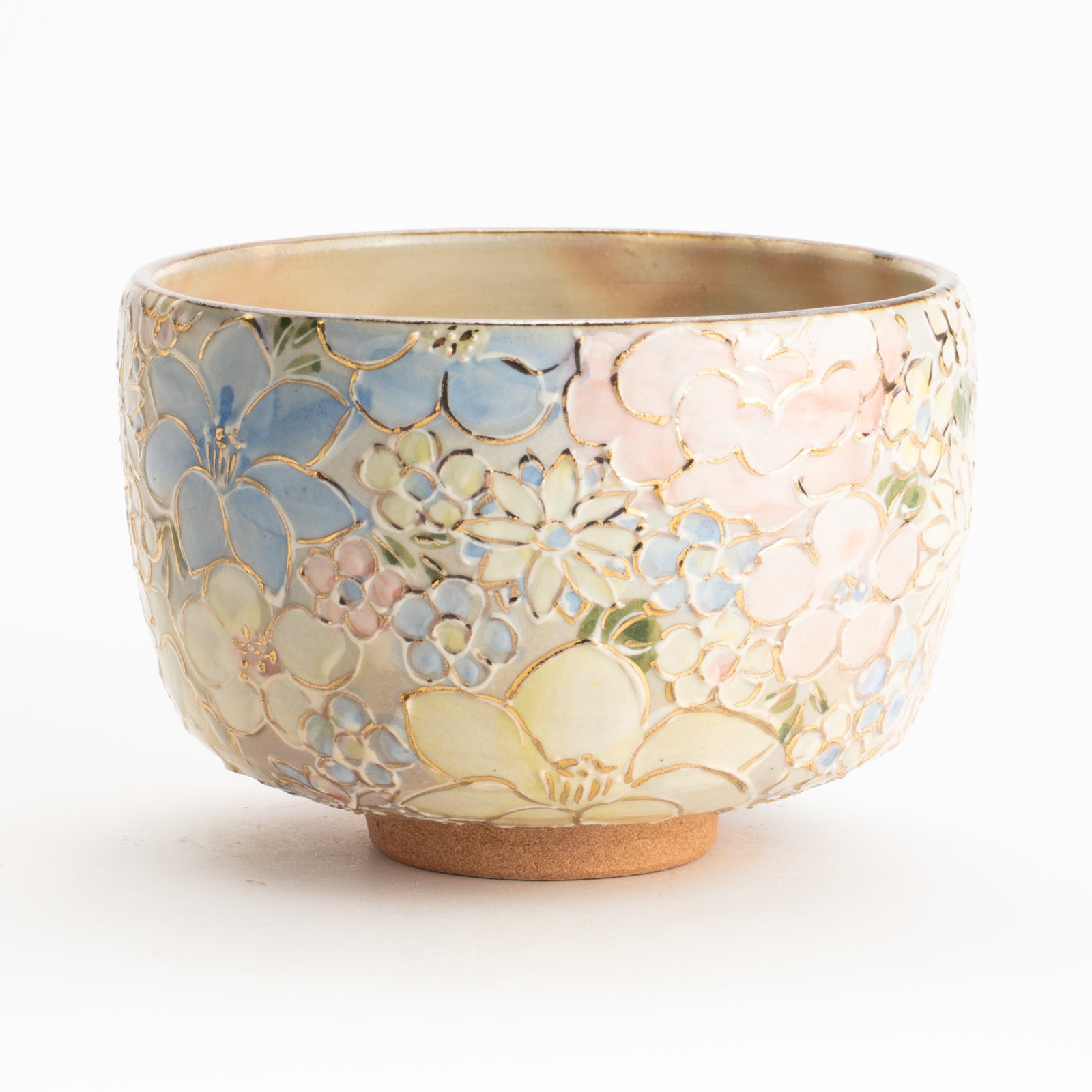 抹茶碗　色絵金彩 花詰　俊山窯 KOTOPOTTER