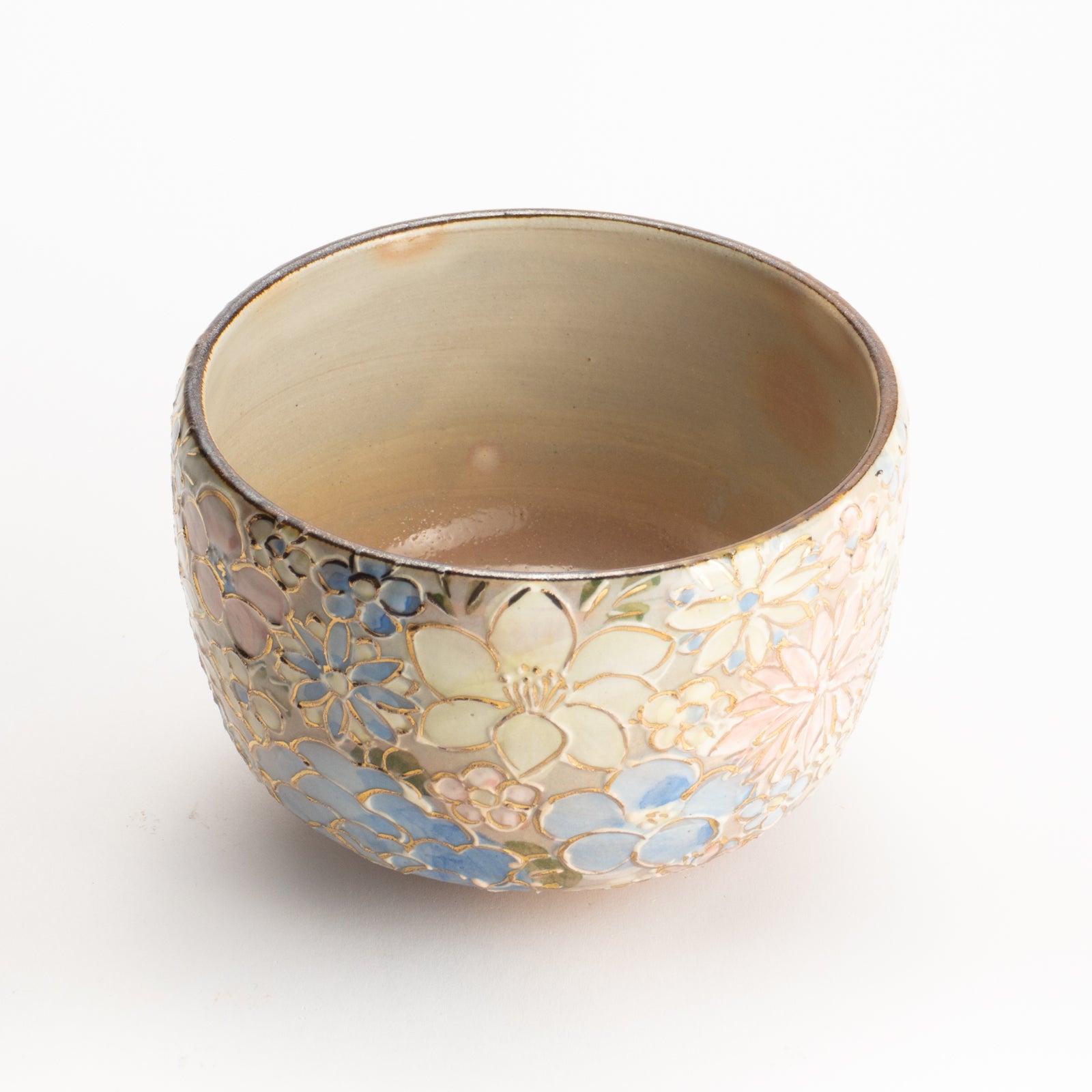 抹茶碗　色絵金彩 花詰　俊山窯 KOTOPOTTER