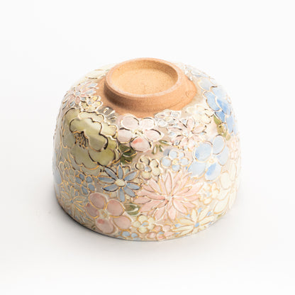 抹茶碗　色絵金彩 花詰　俊山窯 KOTOPOTTER