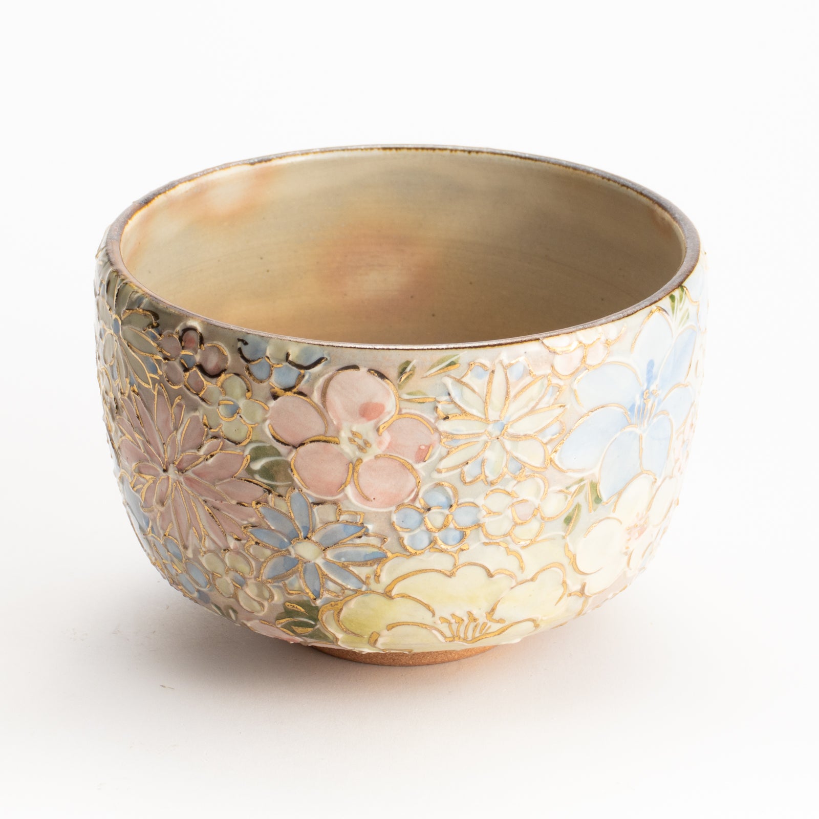 抹茶碗　色絵金彩 花詰　俊山窯 KOTOPOTTER