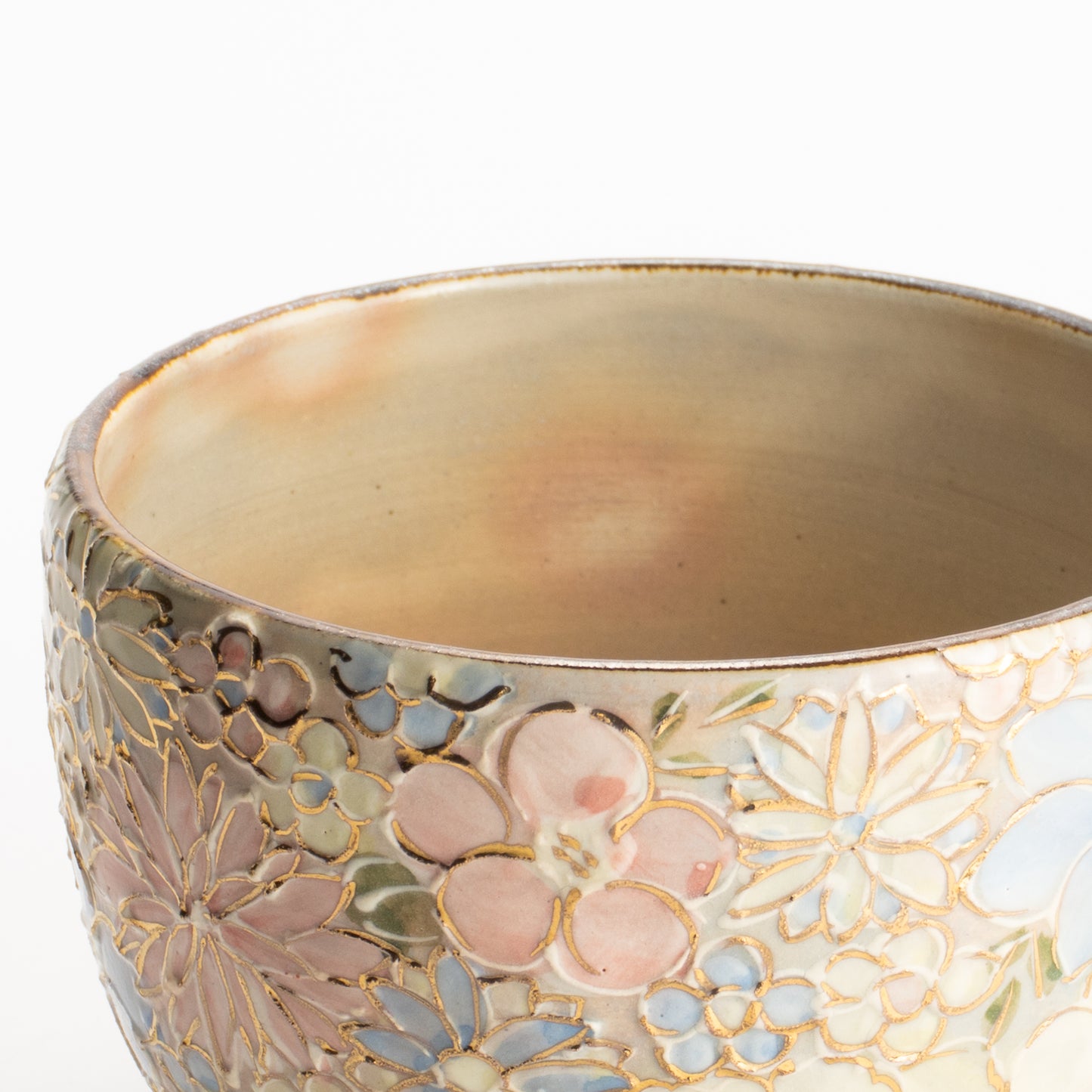 抹茶碗　色絵金彩 花詰　俊山窯 KOTOPOTTER