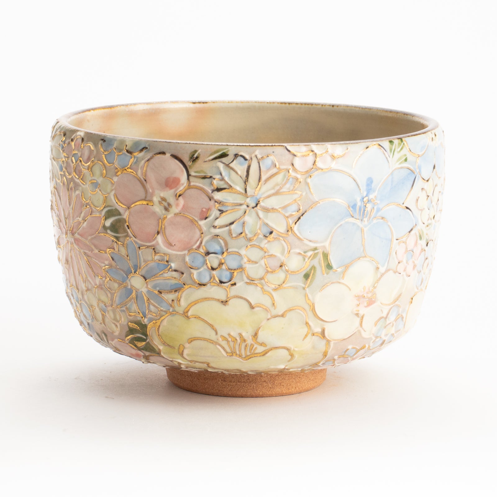 抹茶碗　色絵金彩 花詰　俊山窯 KOTOPOTTER