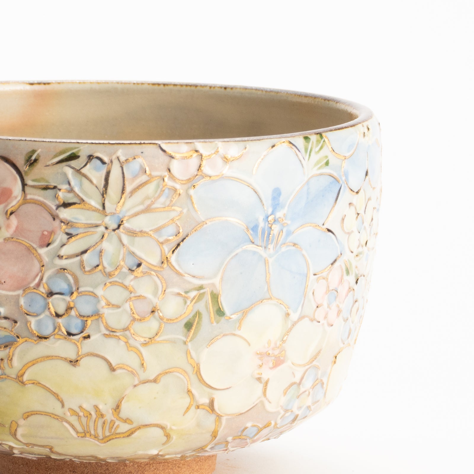 抹茶碗　色絵金彩 花詰　俊山窯 KOTOPOTTER