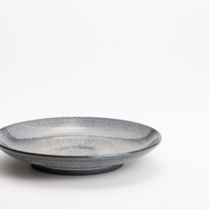 小皿　紫白釉　長元宏 - Handcrafted Japanese pottery from Kyoto - Kyo ware / Kiyomizu ware.