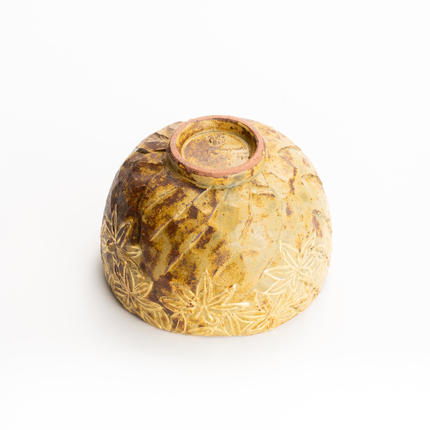 抹茶碗　イラボ金彩"楓図"A　俊山窯 KOTOPOTTER