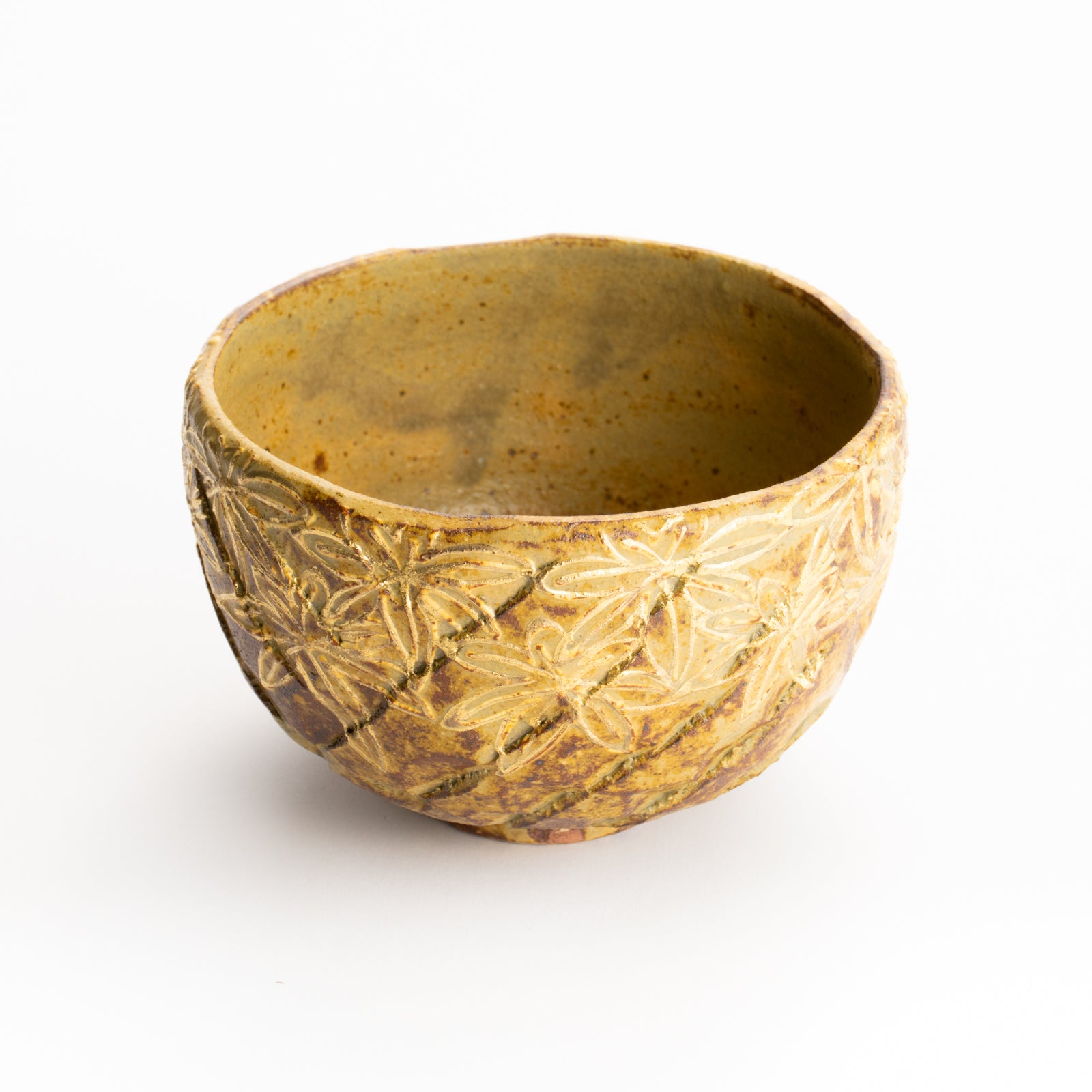 抹茶碗　イラボ金彩"楓図"A　俊山窯 KOTOPOTTER