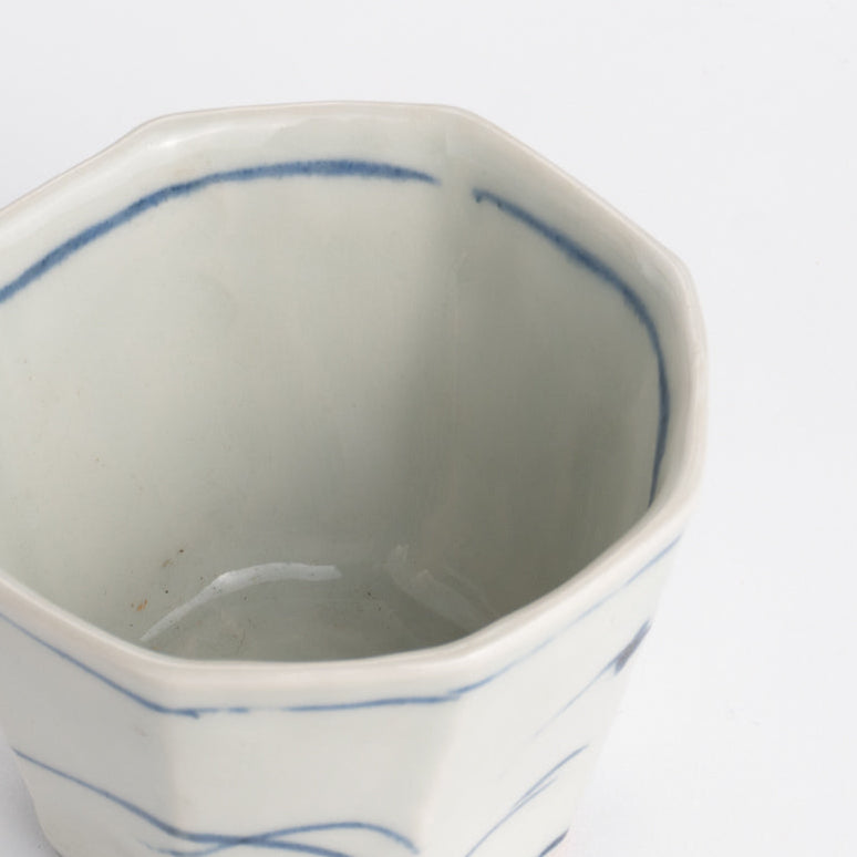 蕎麦猪口　染付　ススキ　永田工房 - Handcrafted Japanese pottery from Kyoto - Kyo ware / Kiyomizu ware.