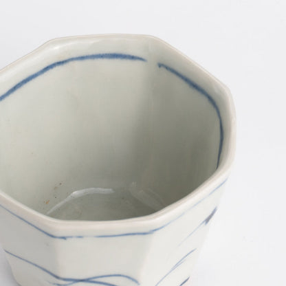 蕎麦猪口　染付　ススキ　永田工房 - Handcrafted Japanese pottery from Kyoto - Kyo ware / Kiyomizu ware.