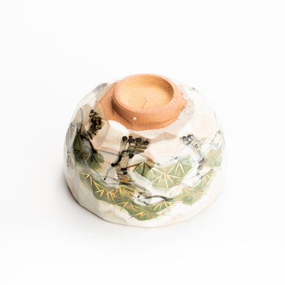 抹茶碗　雪松図 B　俊山窯 KOTOPOTTER