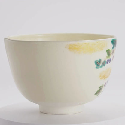 抹茶碗　色絵 葡萄　起楽