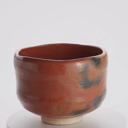 抹茶碗　赤楽　芳楽