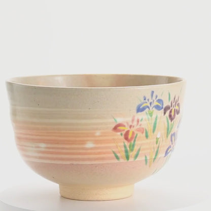 抹茶碗　刷毛目菖蒲　亨