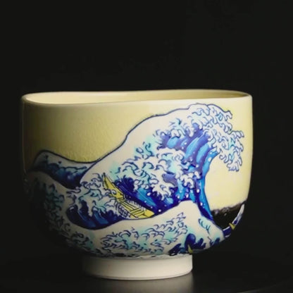 抹茶碗　富嶽三十六景"神奈川沖浪裏"　山本一如