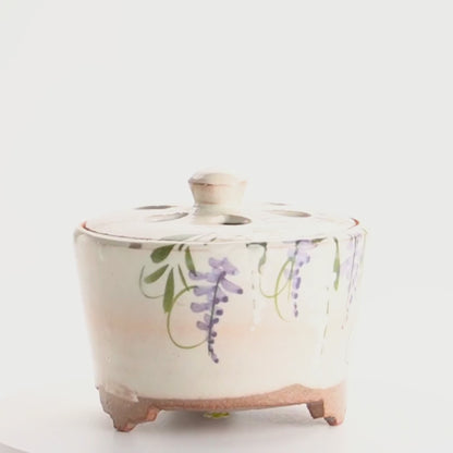 Incense burner - Wisteria by Shunzan kiln 