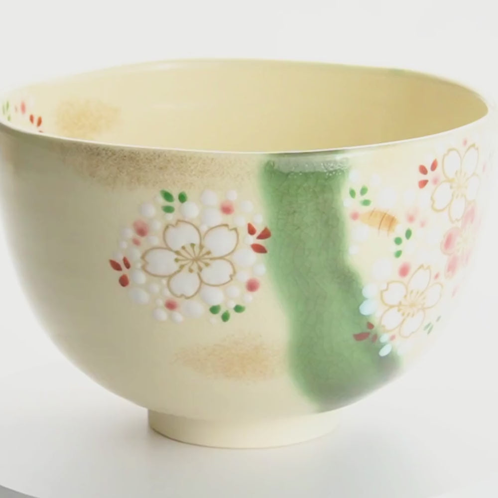 京都 清水焼】抹茶碗 織部桜 宝泉｜コトポッター