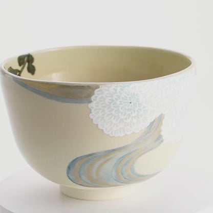 抹茶碗　菊図　善昇