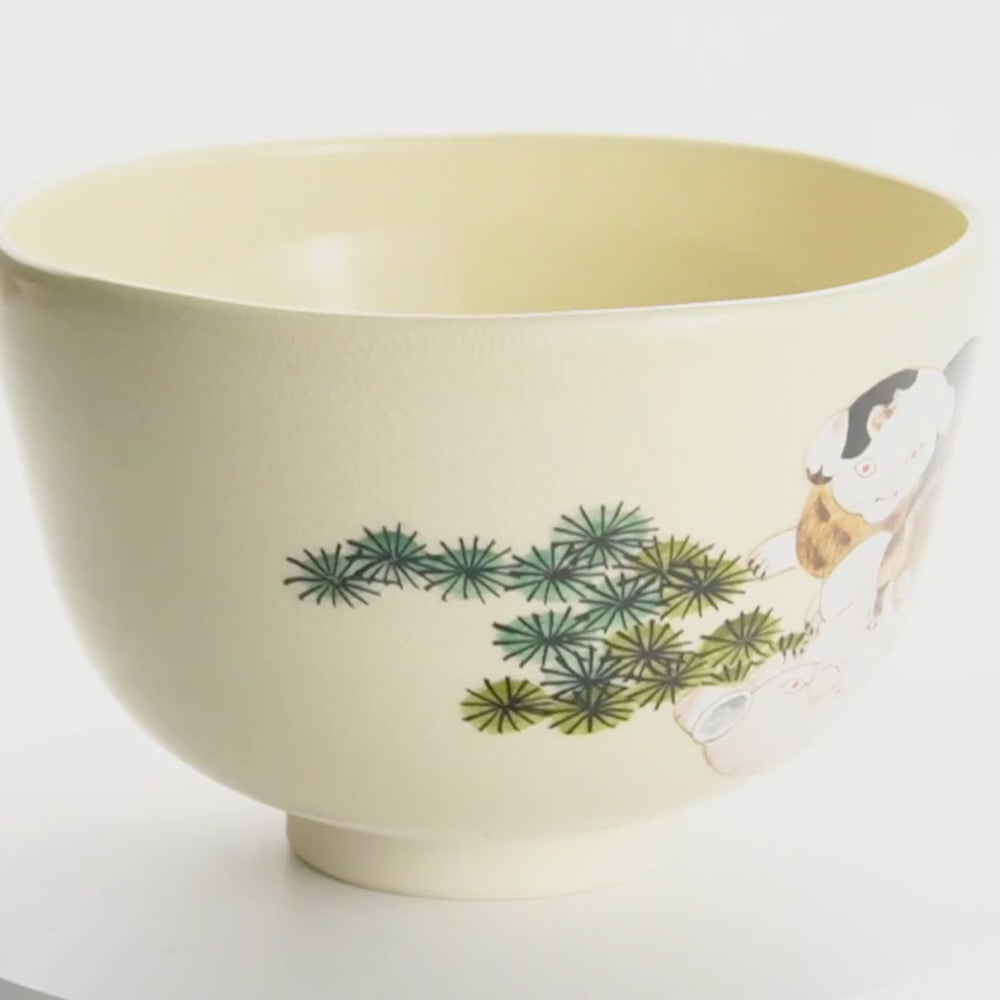 京都 清水焼】抹茶碗 若冲写 犬図 善昇｜コトポッター