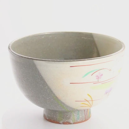 抹茶碗　掛分「月にうさぎ」　永山