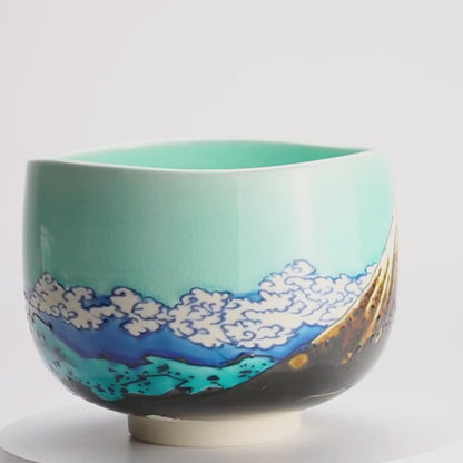 抹茶碗，《富士山三十六景》《山下白雨》，山本和洋作品
