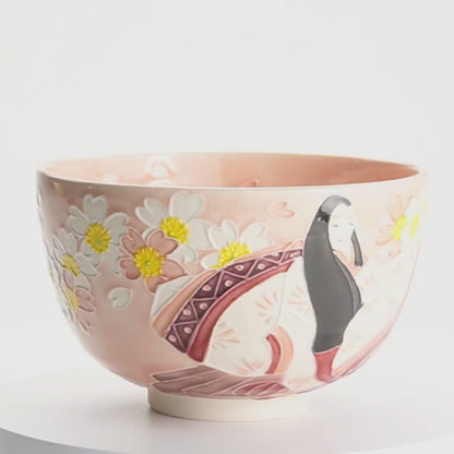 Matcha Bowl -Murasaki Shikibu and Sakura D by Ichinyo Yamamoto