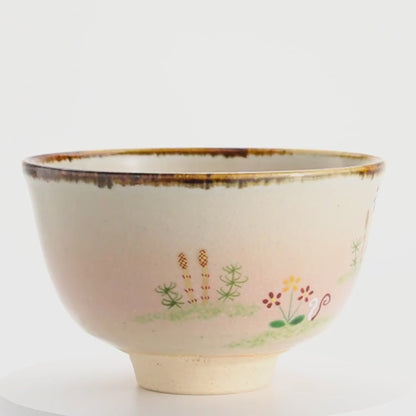 抹茶碗　春ノ野　安徳