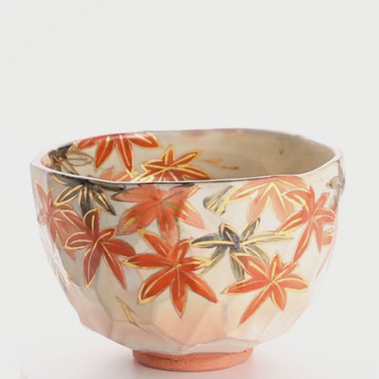 抹茶碗　錦秋　俊山窯