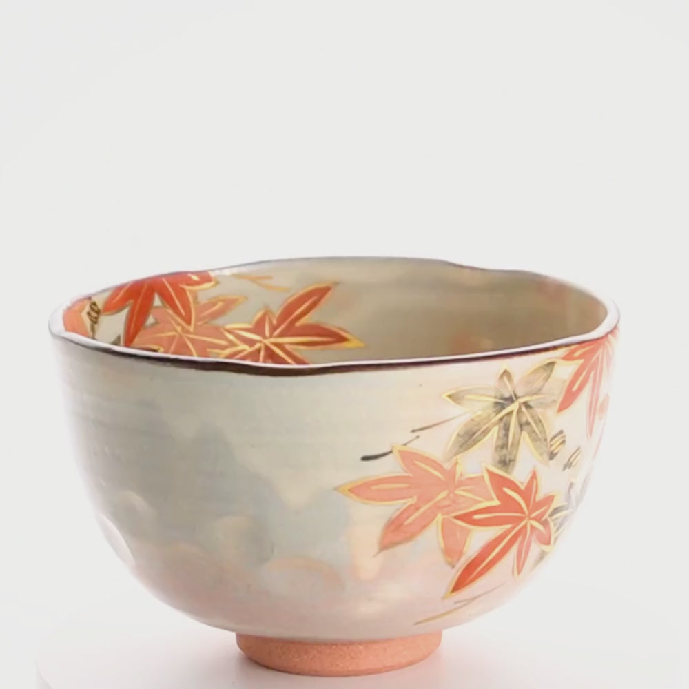 京都清水烧抹茶碗红叶｜俊山窑｜KOTOPOTTER