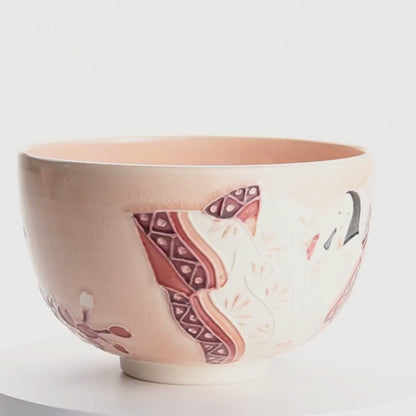 抹茶碗　紫式部と桜 B　山本一如