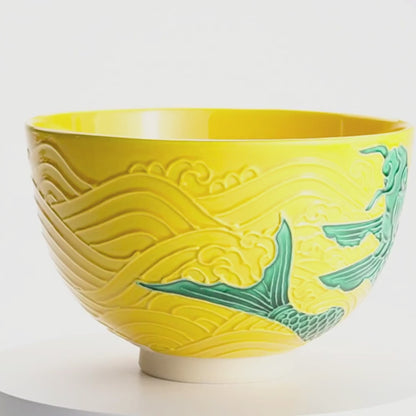 抹茶碗　荒磯　山本一如