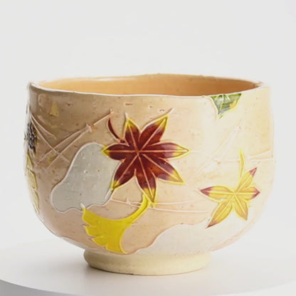 抹茶碗　交趾 吹き寄せ　山本一如