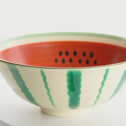 抹茶碗　スイカ(赤)　宝泉