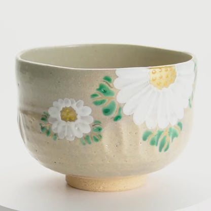 Matcha bowl -Chrysanthemum Kenzan style by Noboru